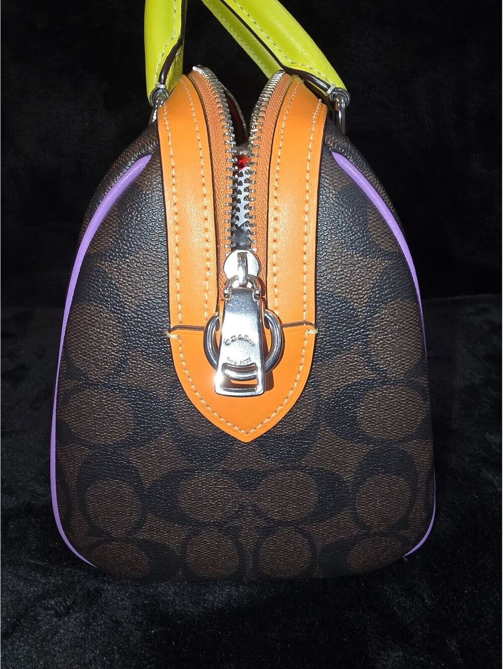 106. NWOT 2023 Coach Rowan Satchel In Colorblock Signature Canvas - Picture 4 of 7